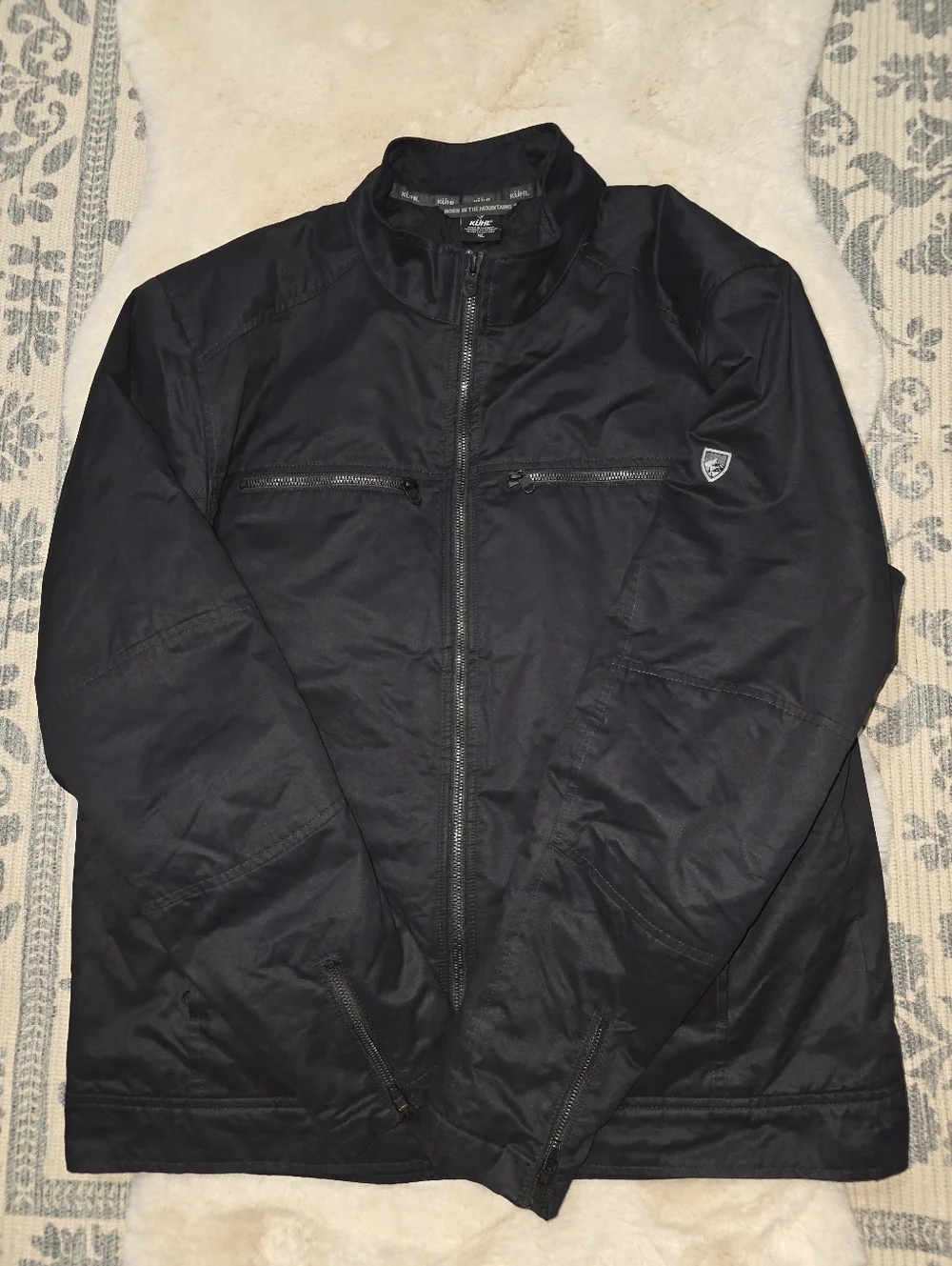 Kuhl Kaffe Racer Jacket Bomber Black Mens XL - Picture 2 of 10